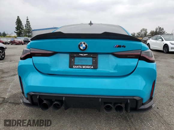 2021 BMW M4 with VIN WBS53AZ0XMCG52209, listed as a Copart auction lot 50234375 with 19,701 mi miles and Salvage title. Bid and sale history available at DreamBid. Image 6.