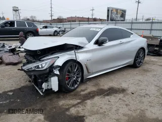 2017 Infiniti Q60 Red Sport 400 with VIN JN1FV7ELXHM701983, listed as a Copart auction lot 84379614 with 44,784 mi miles and Salvage Title. Bid and sale history available at carsss.com. Image 1.