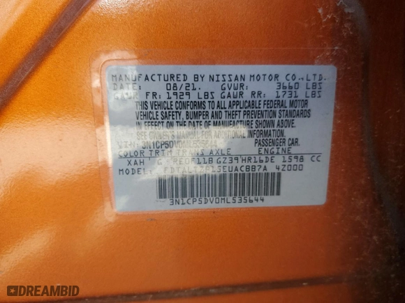 2021 Nissan Kicks SR with VIN 3N1CP5DV0ML535644, listed as a Copart auction lot 48208705 with 31,094 mi miles and Salvage Title. Bid and sale history available at carsss.com. Image 16.
