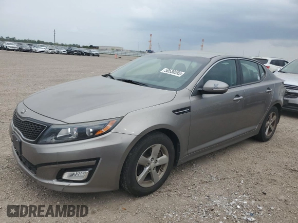 2015 Kia Optima LX with VIN 5XXGM4A72FG382898, listed as a Copart auction lot 50530555 with 105,334 mi miles and Salvage Title. Bid and sale history available at DreamBid. Image 1.