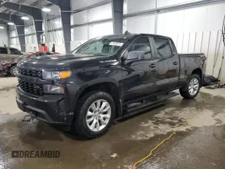 2021 Chevrolet Silverado 1500 Custom with VIN 1GCUYBEF0MZ256840, listed as a Copart auction lot 41638615 with 55,904 mi miles and Salvage Title. Bid and sale history available at DreamBid. Image 1.