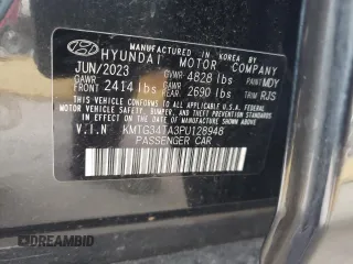 2023 Genesis G70 2.0T with VIN KMTG34TA3PU128948, listed as a Copart auction lot 43289344 with 13,153 mi miles and Clean Title. Bid and sale history available at DreamBid. Image 12.