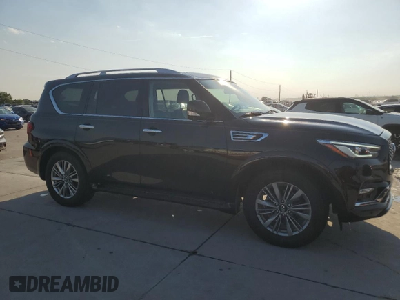 2019 Infiniti QX80 LUXE with VIN JN8AZ2NF9K9683385, listed as a Copart auction lot 62363624 with 95,335 mi miles and Clean Title. Bid and sale history available at carsss.com. Image 4.