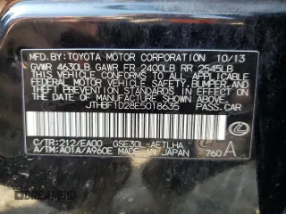2014 Lexus IS 250 with VIN JTHBF1D28E5018635, listed as a Copart auction lot 57686544 with 150,899 mi miles and Salvage Title. Bid and sale history available at DreamBid. Image 12.