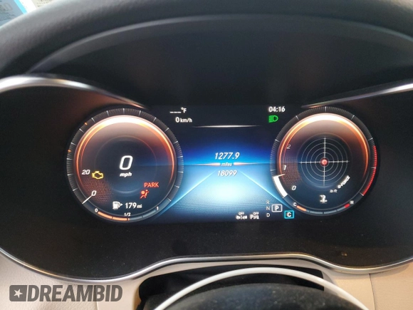 2022 Mercedes-Benz GLC 300 with VIN W1N0G8EB5NG077524, listed as a Copart auction lot 88498905 with 18,099 mi miles and Salvage title. Bid and sale history available at DreamBid. Image 9.