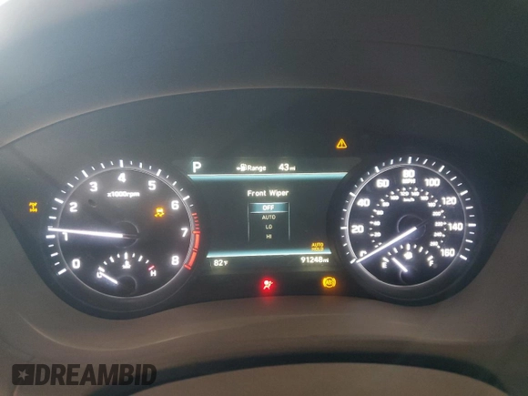 2019 Genesis G80 3.8L with VIN KMTFN4JE3KU309522, listed as a Copart auction lot 53873965 with 91,248 mi miles and Clean Title. Bid and sale history available at DreamBid. Image 9.