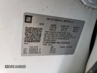 2020 GMC Acadia SLT with VIN 1GKKNML44LZ191670, listed as a Copart auction lot 60673365 with 101,347 mi miles and Clean title. Bid and sale history available at DreamBid. Image 13.