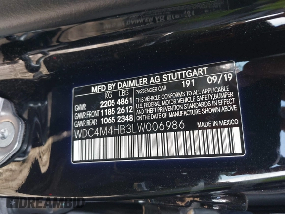 2020 Mercedes-Benz GLB 250 z VIN WDC4M4HB3LW006986, wystawiony jako IAAI lot #41289935 z przebiegiem 90 001 mil mil oraz . Historia ofert i sprzedaży dostępna na DreamBid. Obrazek 9.