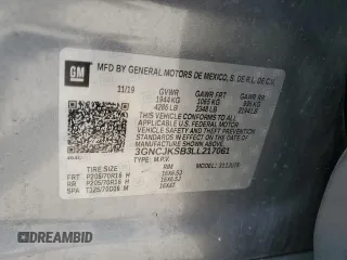 2020 Chevrolet Trax LS with VIN 3GNCJKSB3LL217061, listed as a Copart auction lot 54276875 with 45,201 mi miles and Clean title. Bid and sale history available at DreamBid. Image 13.