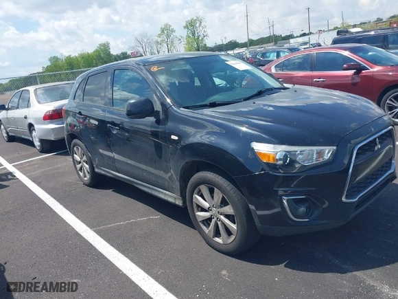 2015 Mitsubishi Outlander Sport ES with VIN 4A4AP3AUXFE016018, listed as a IAAI auction lot 42019895 with 218,343 mi miles. Bid and sale history available at carsss.com. Image 1.