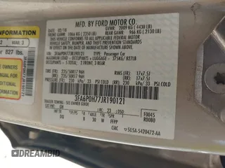 2018 Ford Fusion SE with VIN 3FA6P0H77JR190121, listed as a IAAI auction lot 41866610 with 156,553 mi miles. Bid and sale history available at carsss.com. Image 9.