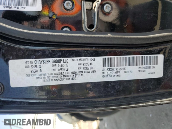 2013 Chrysler 300 with VIN 2C3CCAKT4DH710185, listed as a Copart auction lot 74307324 with 109,319 mi miles and Non Repairable. Bid and sale history available at carsss.com. Image 13.