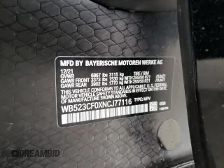 2022 BMW iX xDrive50 z VIN WB523CF0XNCJ77116, wystawiony jako Copart lot #42071493 z przebiegiem 4478 mil mil oraz . Historia ofert i sprzedaży dostępna na DreamBid. Obrazek 13.