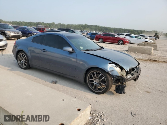2005 Infiniti G35 Coupe with VIN JNKCV54E85M403143, listed as a Copart auction lot 64476634 with 206,226 mi miles and Salvage Title. Bid and sale history available at carsss.com. Image 4.