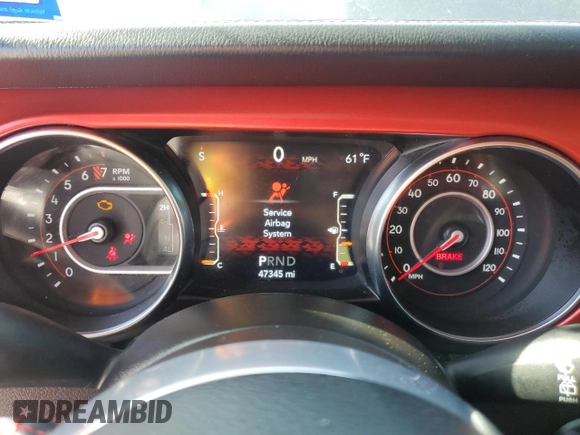 2021 Jeep Wrangler Unlimited Rubicon with VIN 1C4HJXFG6MW764208, listed as a Copart auction lot 49484545 with 47,345 mi miles and Salvage Title. Bid and sale history available at DreamBid. Image 9.
