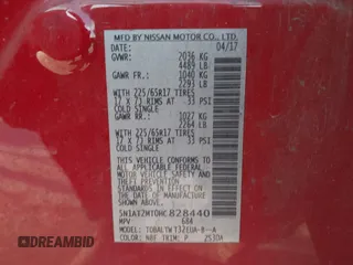2017 Nissan Rogue SL z VIN 5N1AT2MT0HC828440, wystawiony jako IAAI lot #40576586 z przebiegiem 113 374 mil mil oraz . Historia ofert i sprzedaży dostępna na DreamBid. Obrazek 9.