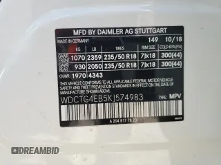 2019 Mercedes-Benz GLA 250 z VIN WDCTG4EB5KJ574983, wystawiony jako Copart lot #52256845 z przebiegiem 64 381 mil mil oraz Szkoda całkowita • Salvage title. Historia ofert i sprzedaży dostępna na DreamBid. Obrazek 15.