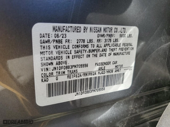 2023 Nissan ARIYA EVOLVE+ with VIN JN1DF0BB3PM705556, listed as a Copart auction lot 61039554 with 1,863 mi miles and Salvage Title. Bid and sale history available at carsss.com. Image 14.