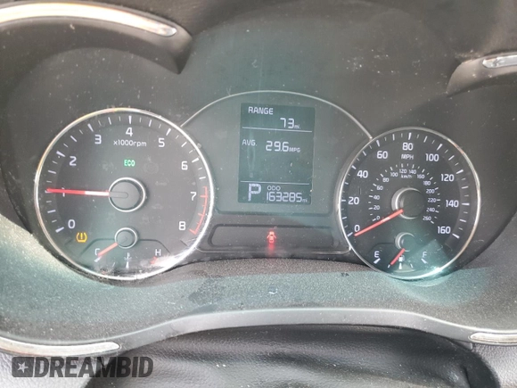 2016 Kia Forte LX with VIN KNAFK4A64G5493352, listed as a Copart auction lot 52154635 with 163,285 mi miles and Salvage Title. Bid and sale history available at carsss.com. Image 9.