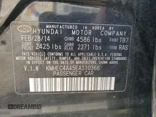 2014 Hyundai Sonata Limited with VIN KMHEC4A45EA110366, listed as a Copart auction lot 47321655 with 140,302 mi miles and Salvage Title. Bid and sale history available at carsss.com. Image 15.