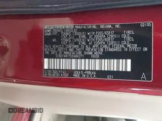 2005 Toyota Tundra Limited with VIN 5TBDT48115S484271, listed as a IAAI auction lot 41997262 with 177,280 mi miles and . Bid and sale history available at DreamBid. Image 9.