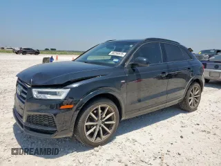 2018 Audi Q3 Premium Plus with VIN WA1JCCFS0JR007110, listed as a Copart auction lot 58258975 with 71,920 mi miles and Salvage title. Bid and sale history available at DreamBid. Image 1.