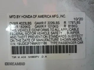 2021 Acura ILX w/Premium Package with VIN 19UDE2F74MA001186, listed as a Copart auction lot 46183575 with 30,062 mi miles and Salvage Title. Bid and sale history available at carsss.com. Image 12.