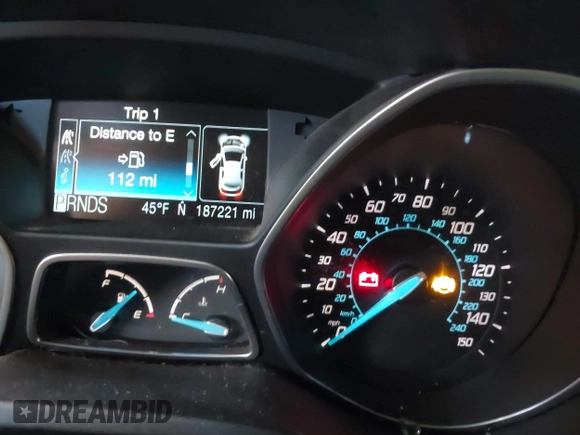 2012 Ford Focus SEL with VIN 1FAHP3H26CL400160, listed as a IAAI auction lot 41374041 with 187,221 mi miles. Bid and sale history available at carsss.com. Image 16.