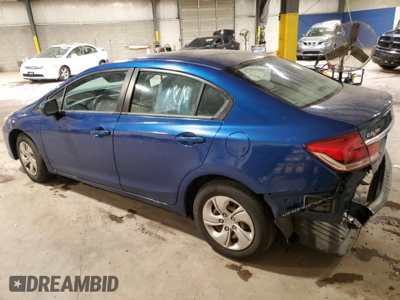 2015 Honda Civic LX with VIN 19XFB2F53FE279110, listed as a Copart auction lot 54827215 with Not Provided miles and Salvage Title. Bid and sale history available at carsss.com. Image 2.