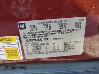 2017 Chevrolet Traverse LT with VIN 1GNKRHKD6HJ122307, listed as a Copart auction lot 77060244 with 155,965 mi miles and Salvage Title. Bid and sale history available at DreamBid. Image 12.