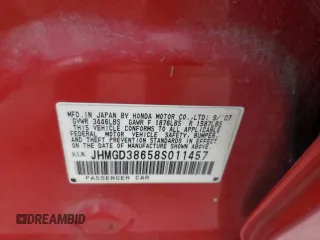 2008 Honda Fit Sport with VIN JHMGD38658S011457, listed as a Copart auction lot 43973425 with 103,314 mi miles and Salvage Title. Bid and sale history available at carsss.com. Image 12.