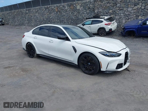 2024 BMW M3 Competition xDrive z VIN WBS43AY07RFS42807, wystawiony jako IAAI lot #41678678 z przebiegiem 3 394 mil mil oraz . Historia ofert i sprzedaży dostępna na DreamBid. Obrazek 1.
