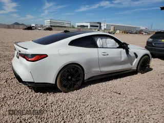 2023 BMW M4 Competition xDrive with VIN WBS43AZ05PCL79290, listed as a Copart auction lot 46134205 with 11,966 mi miles and Salvage Title. Bid and sale history available at carsss.com. Image 3.