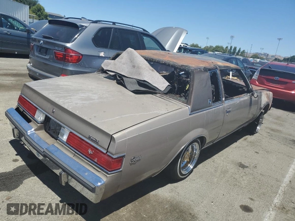 1983 Buick Regal with VIN 1G4AM47A6DR420566, listed as a Copart auction lot 60656794 with Not Provided miles and Non Repairable. Bid and sale history available at DreamBid. Image 3.
