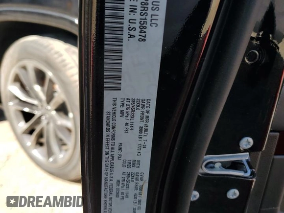 2024 Jeep Grand Wagoneer Series II с VIN 1C4SJSFP8RS158478, выставлен на аукционе Copart как лот 82618464 с пробегом Не указан миль и Списание • Salvage title. История ставок и продаж доступна на DreamBid. Изображение 13.