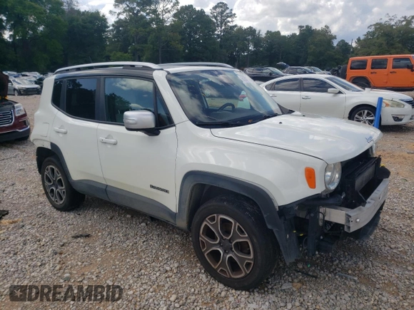 2016 Jeep Renegade Limited with VIN ZACCJBDT9GPD03910, listed as a Copart auction lot 59507745 with 100,971 mi miles and Salvage title. Bid and sale history available at DreamBid. Image 4.