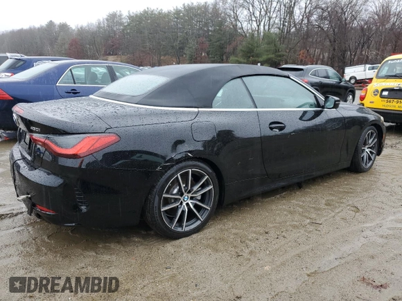 2024 BMW 4 Series 430i z VIN WBA23AT09RCN57810, wystawiony jako Copart lot #84452014 z przebiegiem Nie podano mil oraz Szkoda całkowita • Salvage title. Historia ofert i sprzedaży dostępna na DreamBid. Obrazek 3.