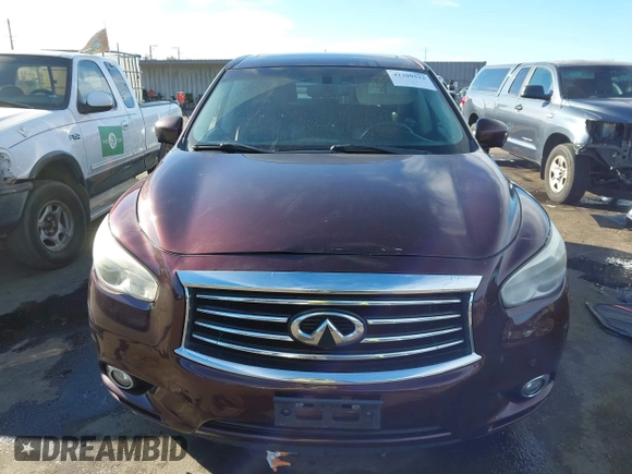 2013 Infiniti JX35 with VIN 5N1AL0MM0DC324641, listed as a IAAI auction lot 41309512 with 133,247 mi miles. Bid and sale history available at carsss.com. Image 12.