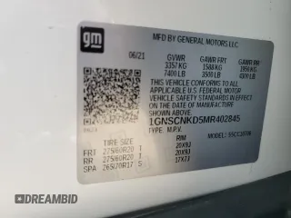 2021 Chevrolet Tahoe LT with VIN 1GNSCNKD5MR402845, listed as a Copart auction lot 51485385 with 68,369 mi miles and Salvage title. Bid and sale history available at DreamBid. Image 13.