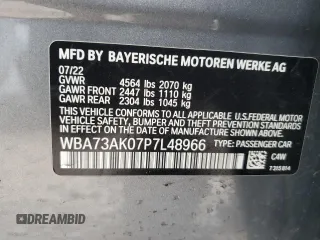 2023 BMW 2 Series 228i xDrive with VIN WBA73AK07P7L48966, listed as a Copart auction lot 47990265 with 22,179 mi miles and Salvage Title. Bid and sale history available at carsss.com. Image 14.
