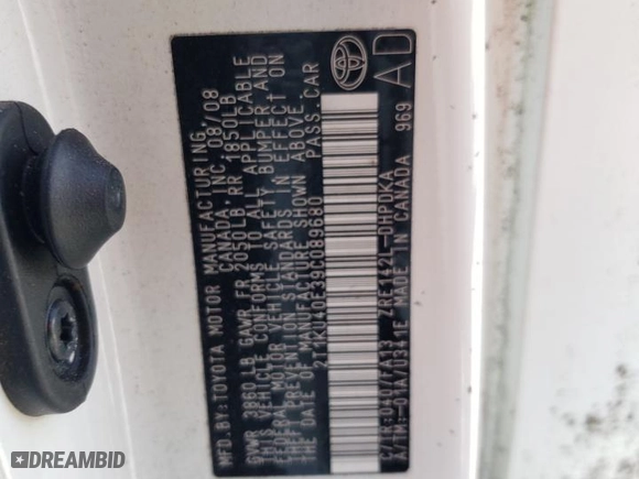 2009 Toyota Matrix with VIN 2T1KU40E39C089680, listed as a Copart auction lot 48835315 with 132,207 mi miles and Salvage Title. Bid and sale history available at carsss.com. Image 14.