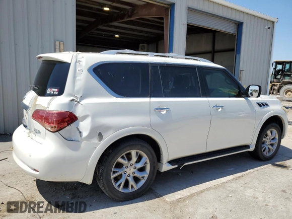 2012 Infiniti QX56 8-passenger with VIN JN8AZ2NDXC9715034, listed as a Copart auction lot 52148395 with 227,943 mi miles and Salvage title. Bid and sale history available at DreamBid. Image 3.