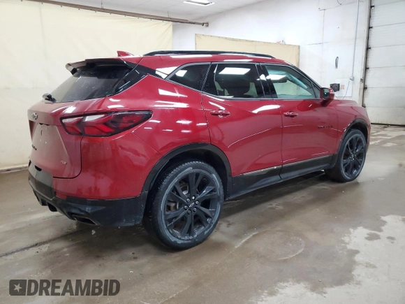 2019 Chevrolet Blazer RS with VIN 3GNKBJRS3KS684817, listed as a Copart auction lot 60059215 with 75,478 mi miles and Clean title. Bid and sale history available at DreamBid. Image 3.