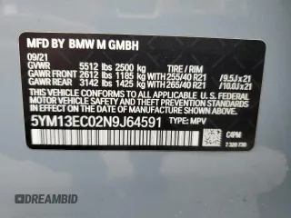 2022 BMW X3 M z VIN 5YM13EC02N9J64591, wystawiony jako Copart lot #62077833 z przebiegiem 24 808 mil mil oraz . Historia ofert i sprzedaży dostępna na DreamBid. Obrazek 13.