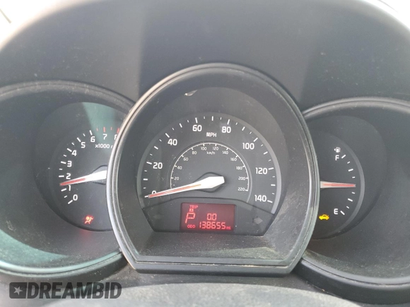 2013 Kia Rio LX with VIN KNADM4A36D6204176, listed as a Copart auction lot 52745815 with 138,655 mi miles and Salvage Title. Bid and sale history available at carsss.com. Image 9.