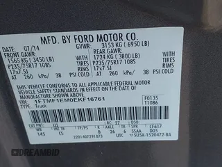 2014 Ford F-150 XL with VIN 1FTMF1EM0EKF16761, listed as a IAAI auction lot 42205285 with 72,677 mi miles and . Bid and sale history available at DreamBid. Image 9.