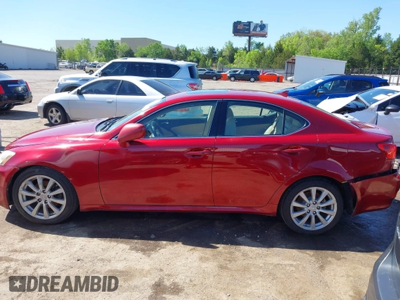 2007 Lexus IS with VIN JTHBK262375027213, listed as a IAAI auction lot 42049349 with 247,534 mi miles. Bid and sale history available at carsss.com. Image 14.