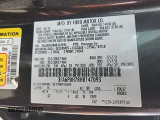 2017 Ford Fusion SE with VIN 3FA6P0H78HR147093, listed as a Copart auction lot 62538805 with 127,852 mi miles and Non repairable. Bid and sale history available at DreamBid. Image 12.