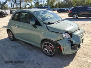 2015 FIAT 500 Sport with VIN 3C3CFFBR1FT707439, listed as a Copart auction lot 49444145 with 65,842 mi miles and Salvage Title. Bid and sale history available at carsss.com. Image 4.