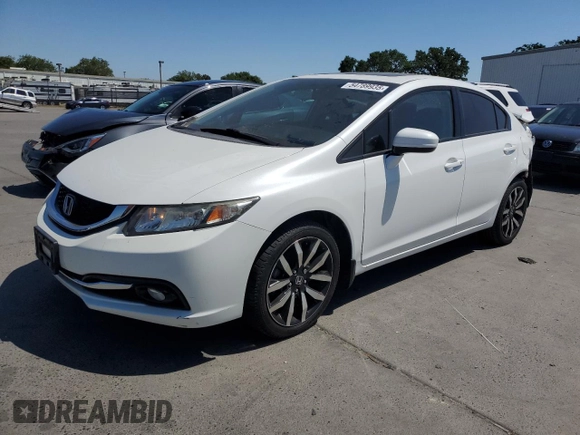 2015 Honda Civic EX-L with VIN 19XFB2F97FE258294, listed as a Copart auction lot 54789935 with 65,871 mi miles and Salvage Title. Bid and sale history available at carsss.com. Image 1.